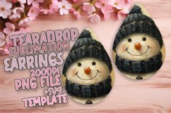 Whimsical Teardrop Earrings Design Art , Snowman Product Image 1