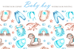 Baby boy watercolor set. Birthday. Product Image 15