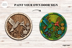 Spring Flower Stained Glass Door Sign | Door Hanger | SVG Product Image 2