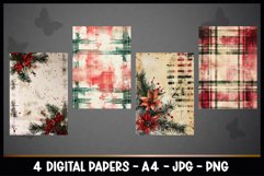 4 Christmas Digital Papers I Christmas Junk Journal Pages Product Image 2