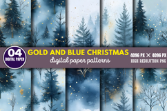 Gold and Blue Christmas Backgrounds PNG Product Image 1