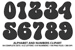 Mermaid Scales Alphabet Letters &amp; Numbers Clipart PNG 300DPI Product Image 5