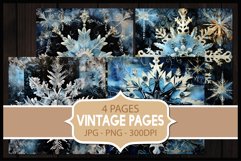4 Vintage Winter Digital Papers I Junk Journal Pages Product Image 1