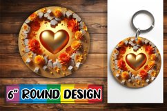 Unique Car Coaster Round Design, 3D Heart Product Image 1