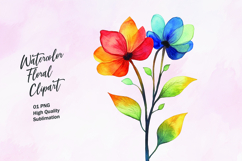 Abstract watercolor flower clipart sublimation Product Image 1