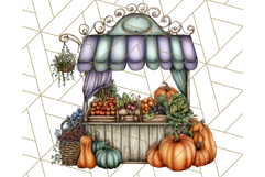 Fall Market Stall Clipart PNG, Rustic Autumn Clip Art Product Image 3