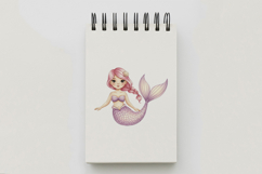 Mermaid Princess Cute Pink Hair Tail Aquatic Siren PNG Product Image 5