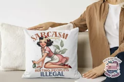 Pin Up Girl Sublimation Design Sarcastic Quote Sarcasm PNG Product Image 3