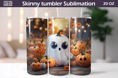 Cute Ghost Tumbler Wrap | 3D Halloween Tumbler Product Image 1