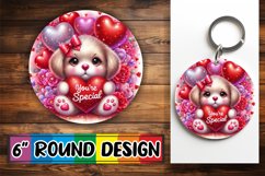 Blissful Round Sublimation Ornaments PNG, Valentines Product Image 1
