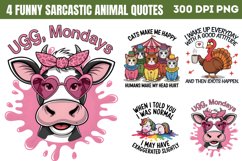 Funny Sarcastic Animal Quotes Bundle PNG Product Image 4