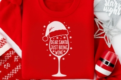 Dear Santa Just Bring Wine Svg, Wine lover Christmas Svg. Product Image 4