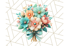 Pastel Flower Bouquet PNG Clipart, Elegant Floral Art Product Image 3