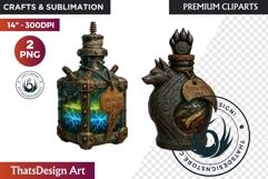 Halloween Hag&#039;s Potions PNG Clipart spooky gothic bottle Product Image 1