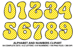 Polka Dots Alphabet Letters &amp; Numbers Clipart PNG 300DPI Product Image 5