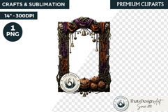 Harvest of Haunts Halloween Gothic Frame PNG Clipart Product Image 1