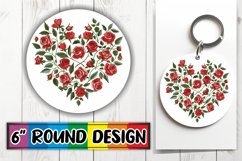 Heart Floral Round Design Sublimation 11oz 15oz PNG Product Image 1