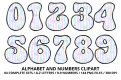 Summer Alphabet &amp; Numbers PNG Clipart Doodle Letters 300 DPI Product Image 5