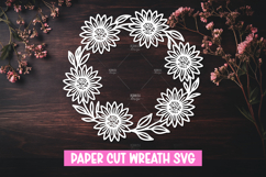30 Paper cut floral wreath SVG for paper cutting Product Image 14