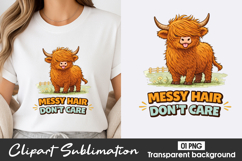 Messy Hair Dont Care Clipart PNG Product Image 1