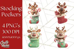 Christmas Stockings & Sleighs Clipart PNG Cute Holiday Product Image 1
