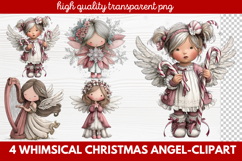 4 Whimsical Christmas Angel Clipart | Cute Holiday Angel PNG Product Image 1