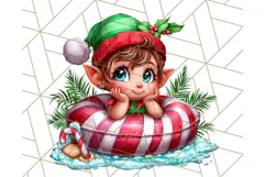 Summer Christmas Clipart PNG, Tropical Holiday Art Clip Art Product Image 3