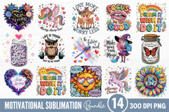 Motivational Sublimation Quotes Bundle PNG Product Image 1