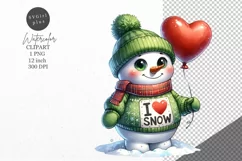Christmas clipart, Snowman clipart, Winter sublimation Product Image 1