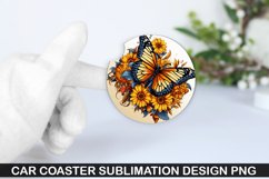 4Th Of July Butterfly Car Coaster Sublimation PNG Design Product Image 1