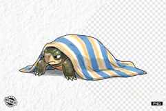 Quirky Funny Summer Turtle Clipart Product Image 1