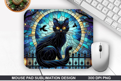 Cat Mouse Pad, Halloween Mouse Pad PNG Design, Halloween Product Image 1