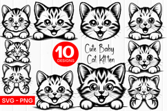 Cute Baby Kitten Clipart SVG PNG Product Image 1