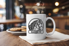 Horse Head Laser Cut File SVG PNG DXF, Round Name Sign Product Image 7