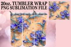 Summer Blossom Glitter Tumbler Wrap - 20oz Sublimation Product Image 1