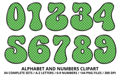 Mermaid Scales Alphabet Letters &amp; Numbers Clipart PNG 300DPI Product Image 5