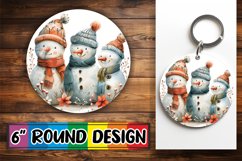 Winter Holiday Gingerbread Round Design Keychain Product Image 1
