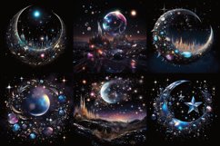 Magical holographic night sky printable digital papers Product Image 4