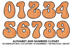Summer Alphabet &amp; Numbers PNG Clipart Doodle Letters 300 DPI Product Image 5