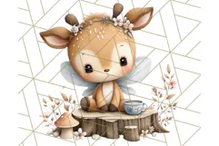 Forest Fairy Garden Creatures PNG, Whimsical Woodland Art Product Image 3