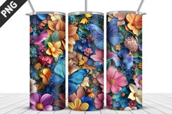 Flowers Tumbler Wrap | Sublimation Design | Tumbler PNG Product Image 1