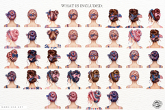 Patriotic Messy Bun Girls Clipart Product Image 4