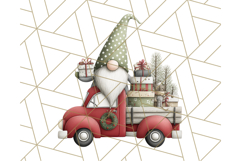 Vintage Truck Christmas Gnomes Clipart PNG, Cute Gnome Png Product Image 3