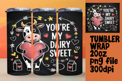 Sublimation Graphics for 20oz Tumbler , Cute Cow Product Image 1