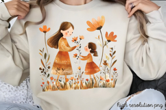 Mothers Day Folk Art Sublimation PNG Product Image 1