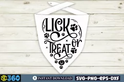 Lick or treat SVG, Halloween Dog Bandana SVG Product Image 2