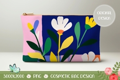 Pop Art Flowers Cosmetic Bag, Floral Cosmetic Bag Template Product Image 1