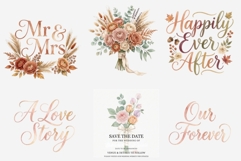 Autumn Wedding Clipart PNG Bundle | Watercolor Fall Wedding Product Image 3