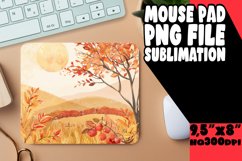 Autumn Watercolor Design Mouse Pad Sublimation Product Image 1