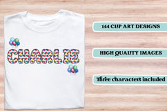 Birthday Boy Alphabet, birthday boy letters doodle clipart Product Image 6